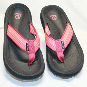 Rafters Size 6 Red Striped Capri Comfort Support Flip Flops Thong Sandals